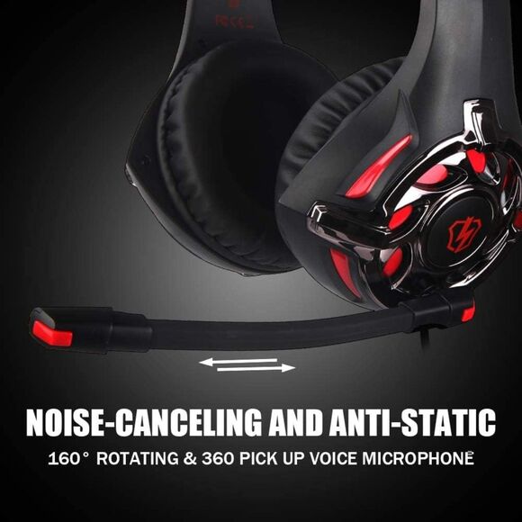 NIB- Letton L3 Gaming Headset Black/Red Multimedia Stereo Headphones - Picture 1 of 11